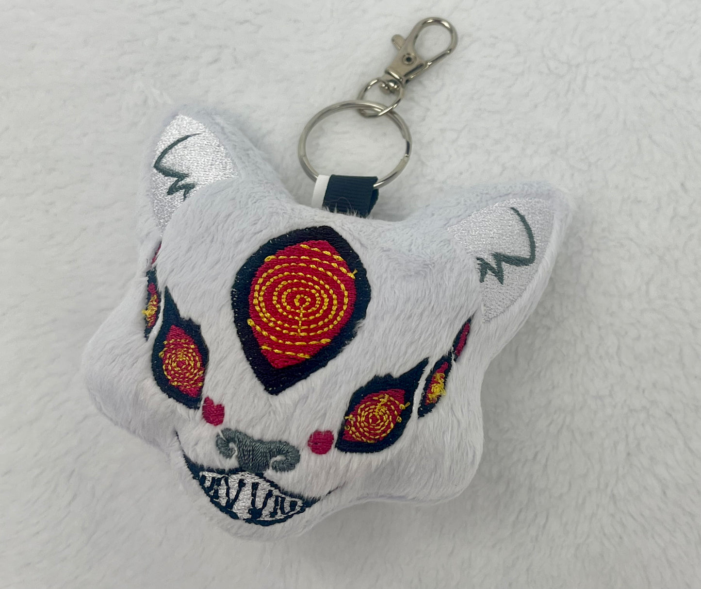 Demon Fox Charm Keychain, Animal Monsters, Anime themed, Handmade Plushie Keychain, Made to Order