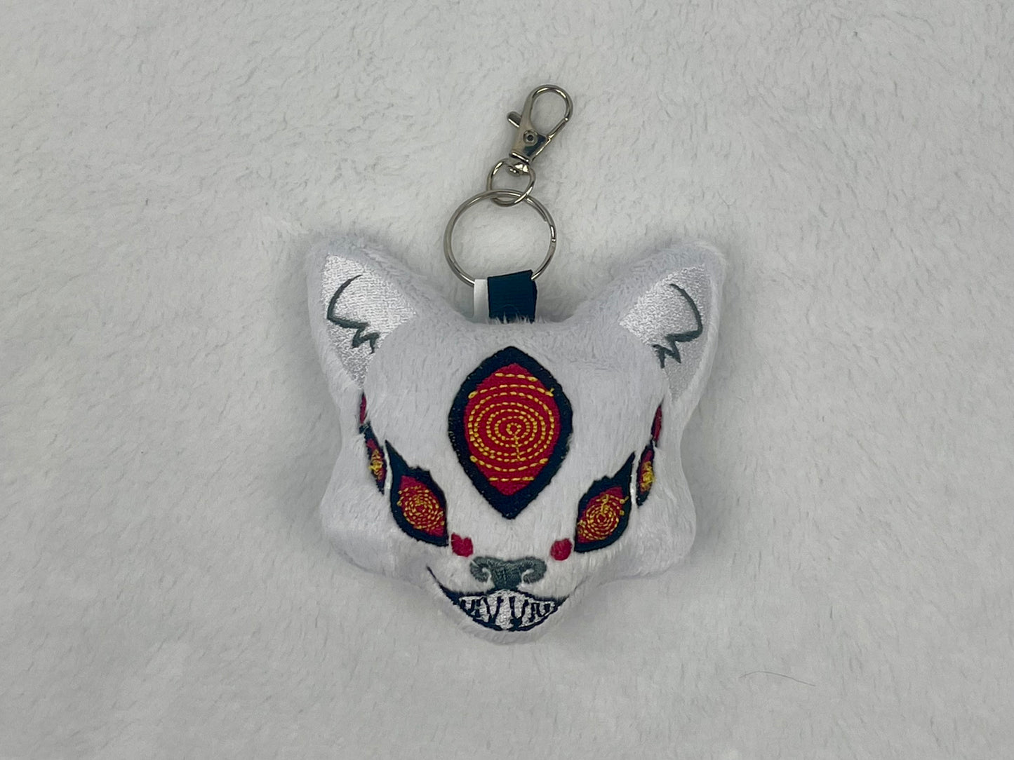 Demon Fox Charm Keychain, Animal Monsters, Anime themed, Handmade Plushie Keychain, Made to Order
