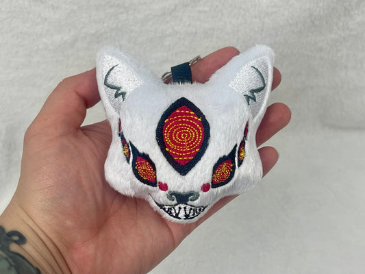 Demon Fox Charm Keychain, Animal Monsters, Anime themed, Handmade Plushie Keychain, Made to Order