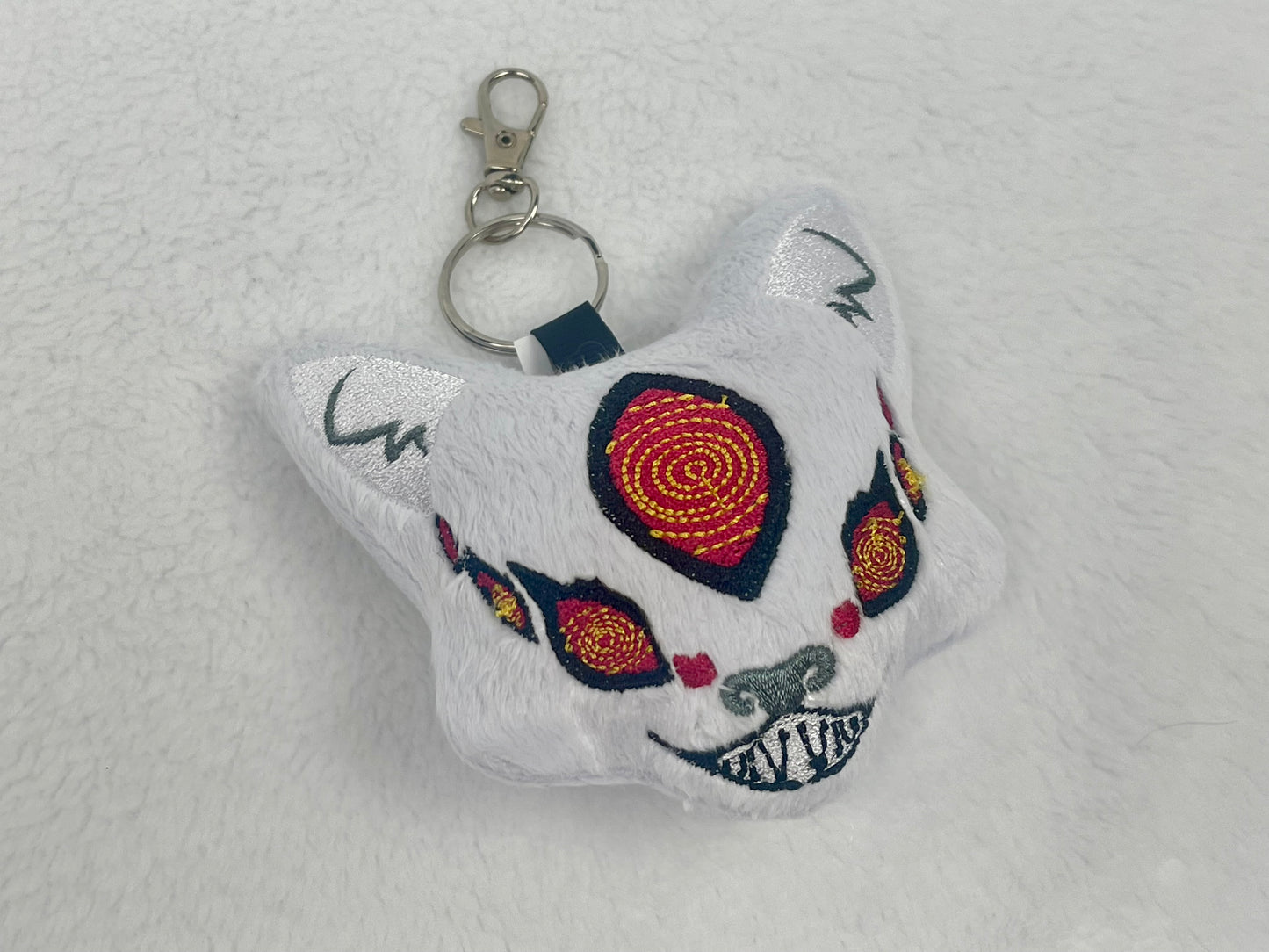 Demon Fox Charm Keychain, Animal Monsters, Anime themed, Handmade Plushie Keychain, Made to Order