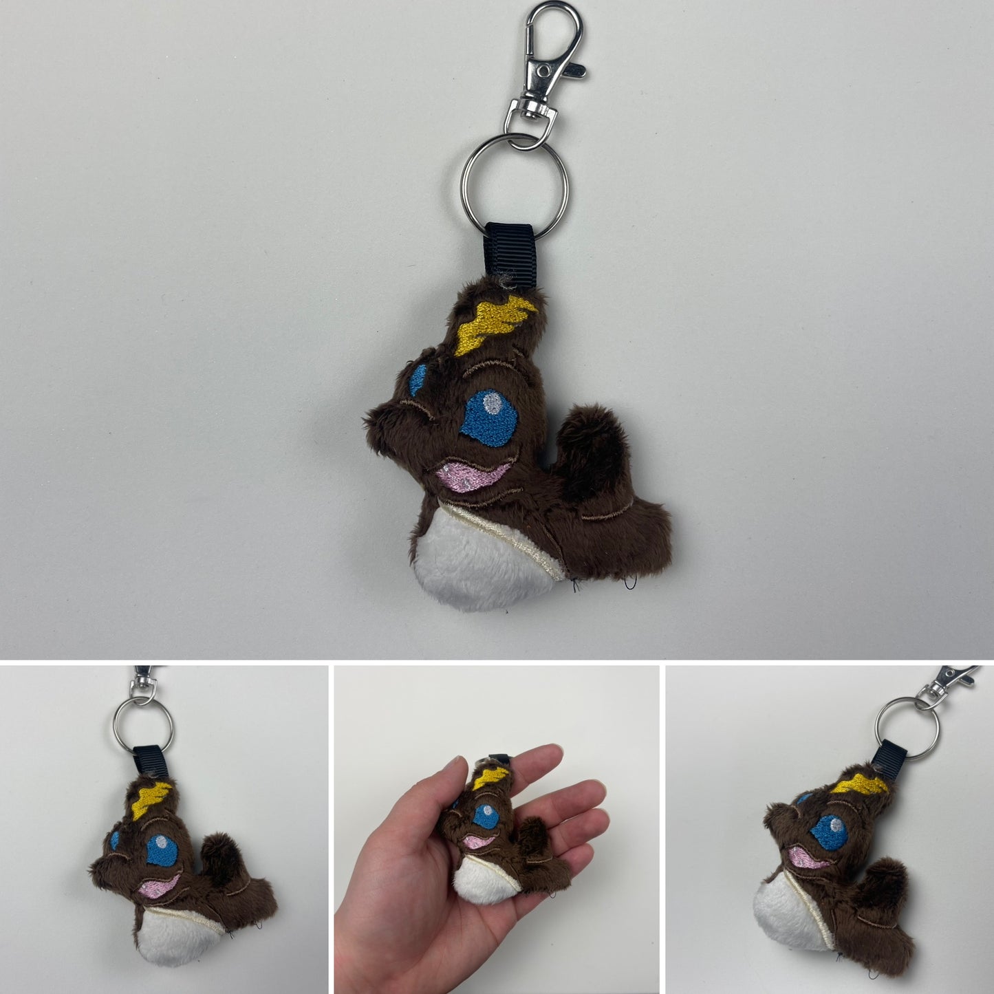 Baby Digital Monsters Plush Charm, Plush Keychain, , Anime Themed Handmade Plushie Keychain, Made to Order