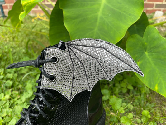 Bat Wing Shoe Winglet, Dragon Shoe Wings, Skate Shoe Accessory, Handmade Boot add on Faux Leather
