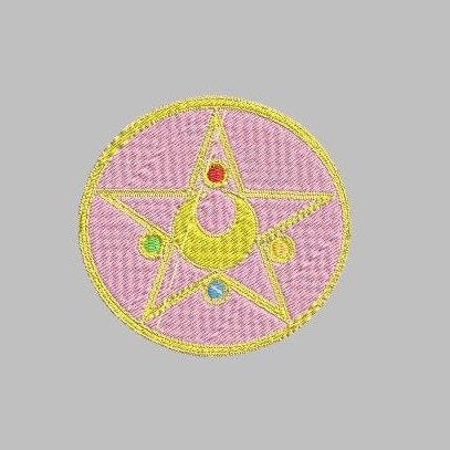 Crescent Star, Brooch, Iron-on Patch, Shiny, Anime Inspired Embroidery