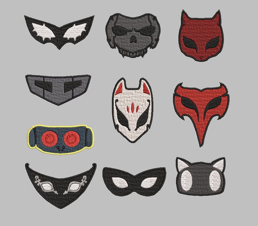 Personal Mask, Iron-on Patch, Phantom Theft, Video Game Inspired Embroidery, Made to Order