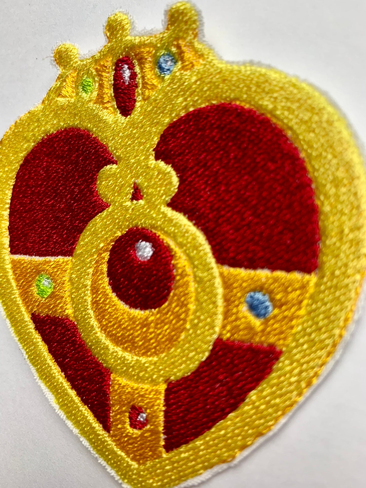 Heart Compact, Iron-on Patch, Anime Inspired Embroidery