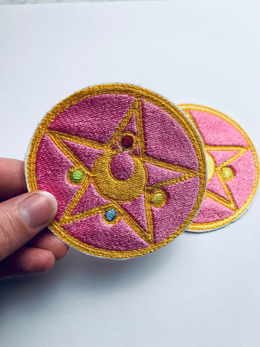 Crescent Star, Brooch, Iron-on Patch, Shiny, Anime Inspired Embroidery