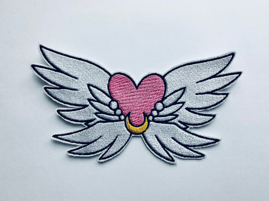 Winged Heart Eternal Manga Brooch, Iron-on Patch, Anime Inspired Embroidery