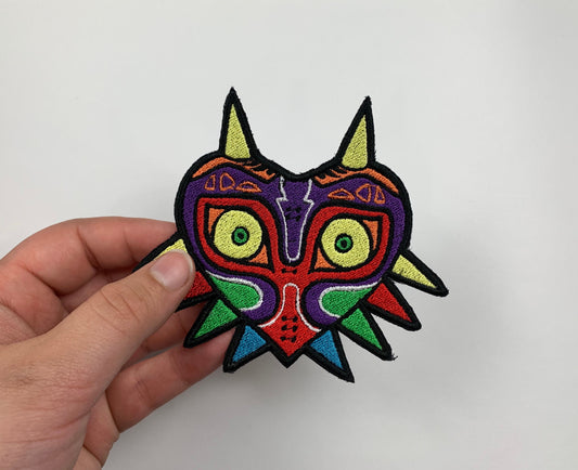 Evil Rainbow Mask Iron-on Patch, Princess, Video Game Inspired Embroidery
