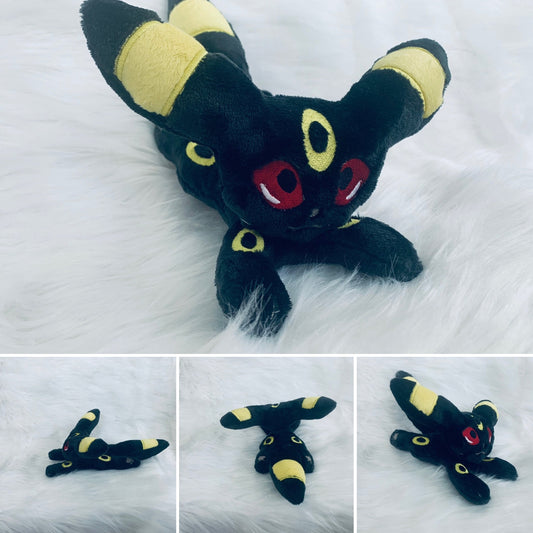 Moon Baby Umbreon Beanie Plushie,Dark Type, Fox, Dog, Animal Monster inspired Plush, Shiny