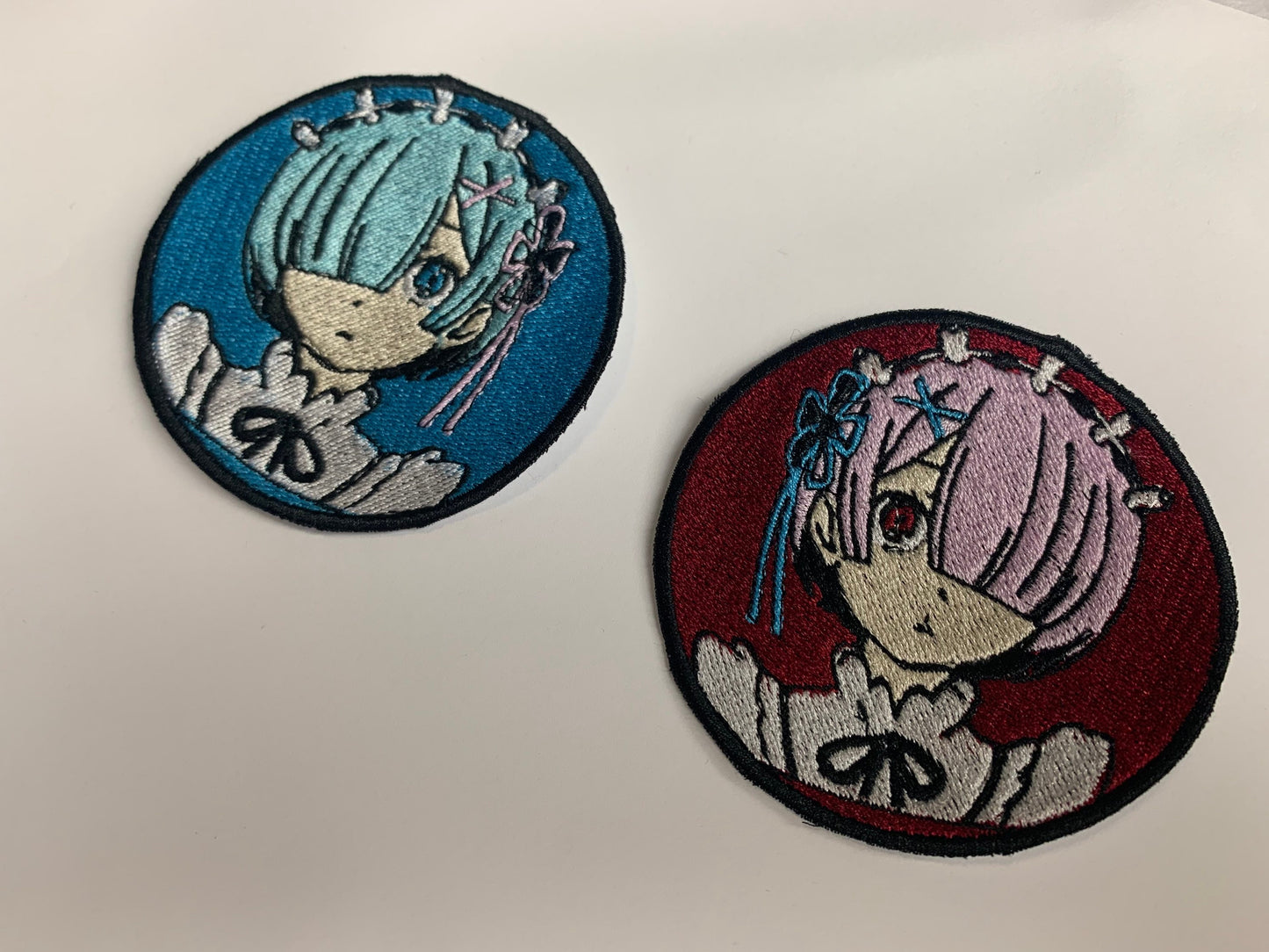 Anime Twins Demons Iron On Patch, Maid, Demon Lord, Sister, Anime Inspired Embroidery, Made to Order