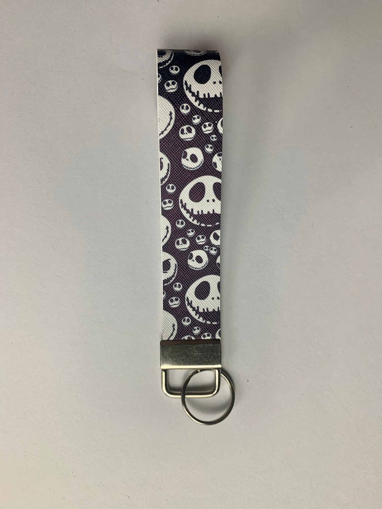Skull Faux Leather Key Fob Wristlet