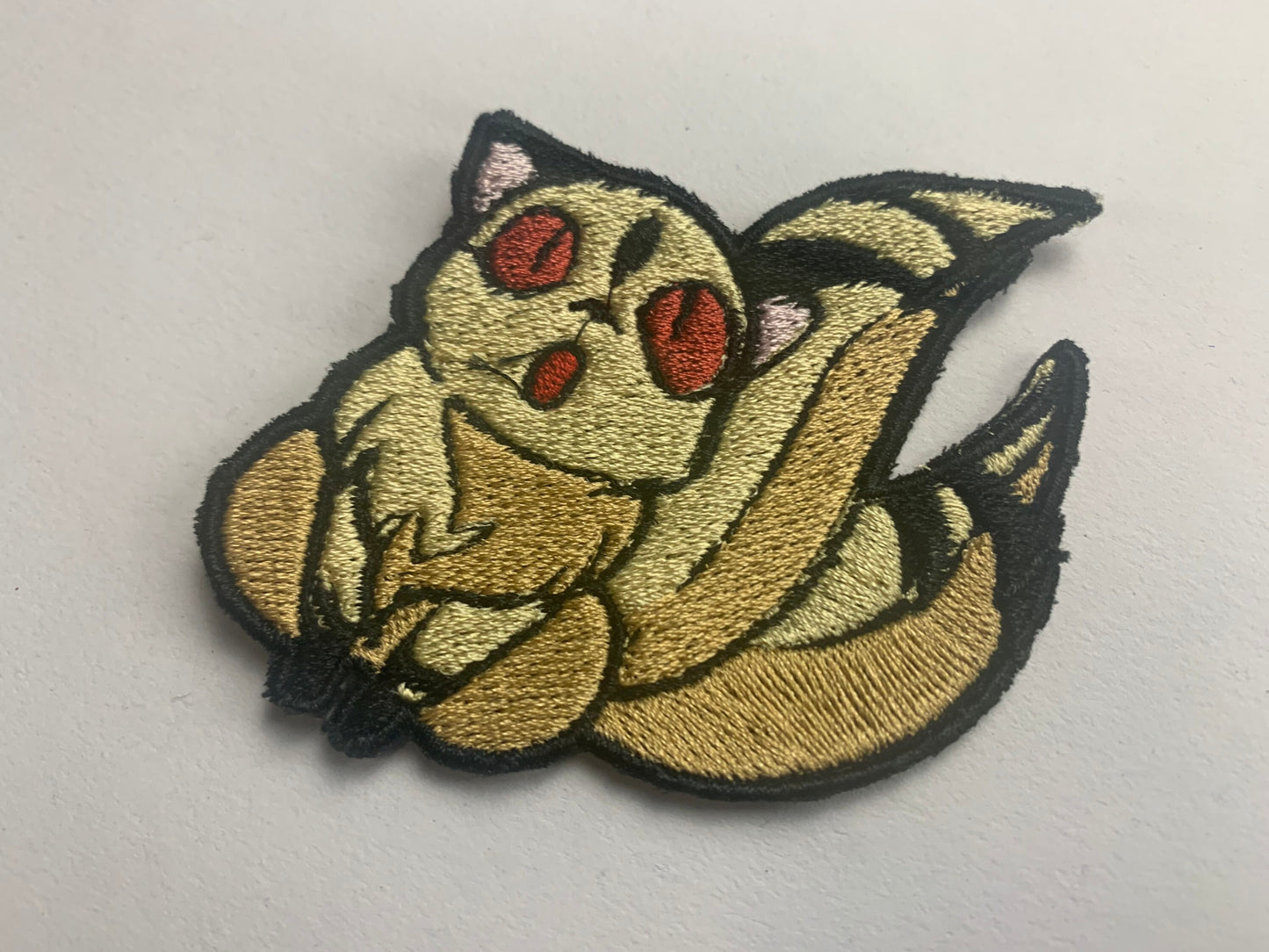Twin Tail Cat Demon Iron On Patch, Anime Cat Demon , Anime Inspired Embroidery, Made to Order
