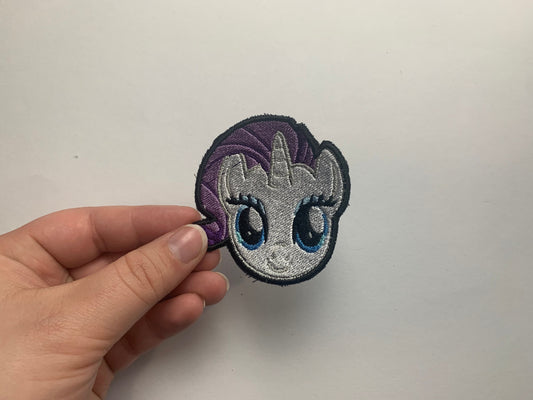 Rarity Iron-on Patch, MLP Inspired Embroidery, Made to Order