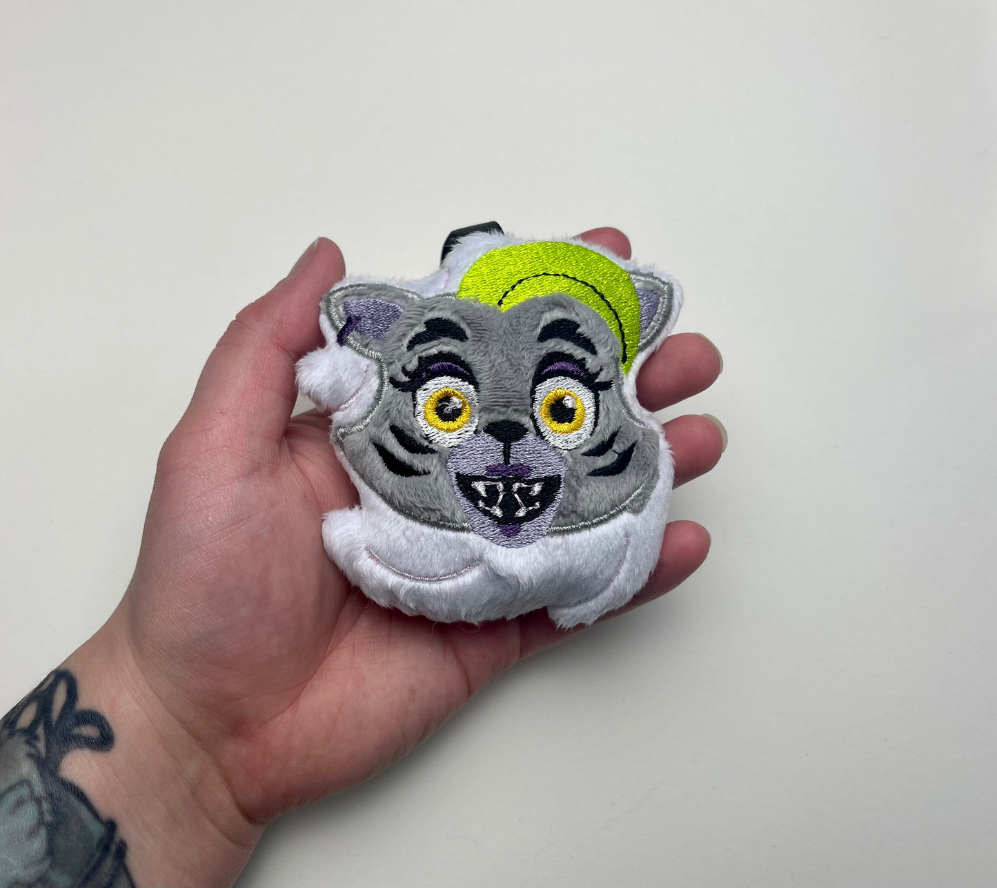 Punk Rock Wolf Plush Charm, Keytar Player, RockStarKeychain, Horror, Monsters, Handmade Plushie Keychain, Video Game Inspired, Made to Order