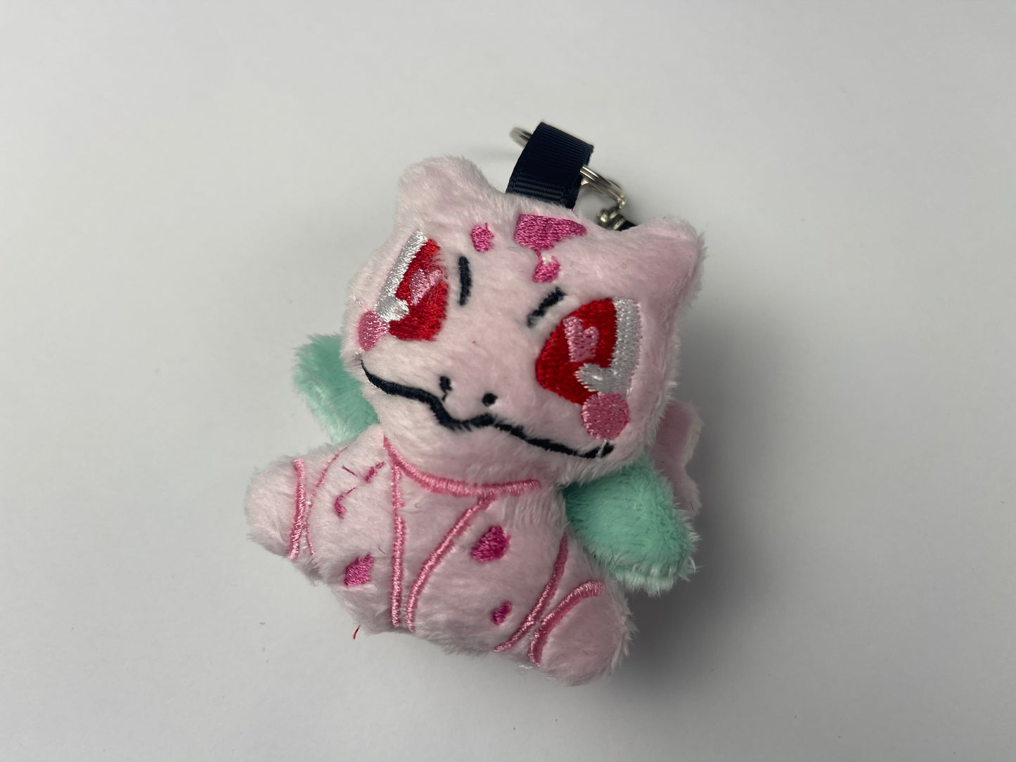 Sitting Flower Frog Plush Charm Keychain, Sakura, Blossom, Animal Monsters, Handmade Plushie Keychain, Made to Order