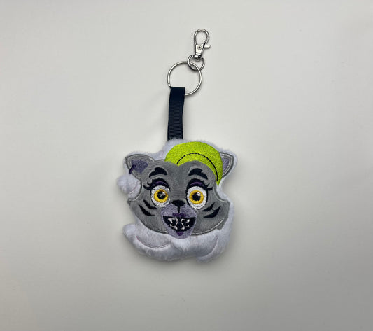 Punk Rock Wolf Plush Charm, Keytar Player, RockStarKeychain, Horror, Monsters, Handmade Plushie Keychain, Video Game Inspired, Made to Order