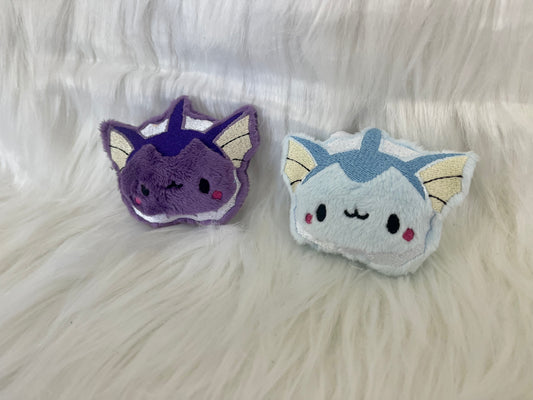 Water Fox Plush Keychain, Shiny, Animal Monsters, Handmade Plushie Keychain, Made to Order