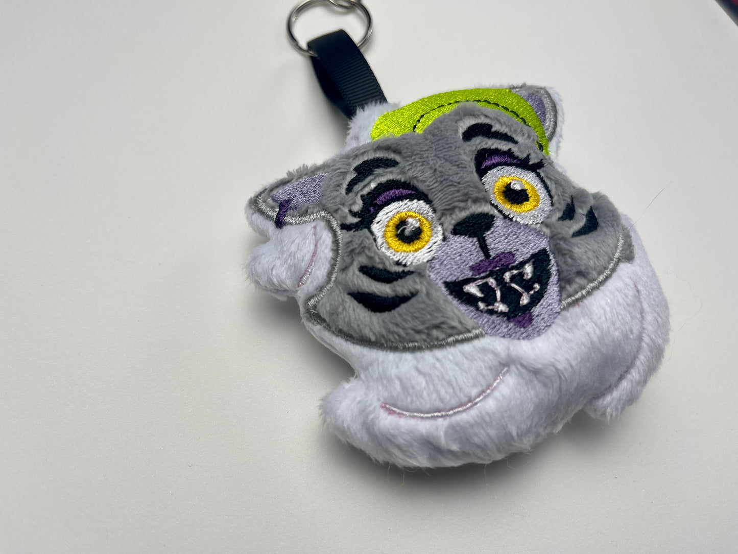 Punk Rock Wolf Plush Charm, Keytar Player, RockStarKeychain, Horror, Monsters, Handmade Plushie Keychain, Video Game Inspired, Made to Order