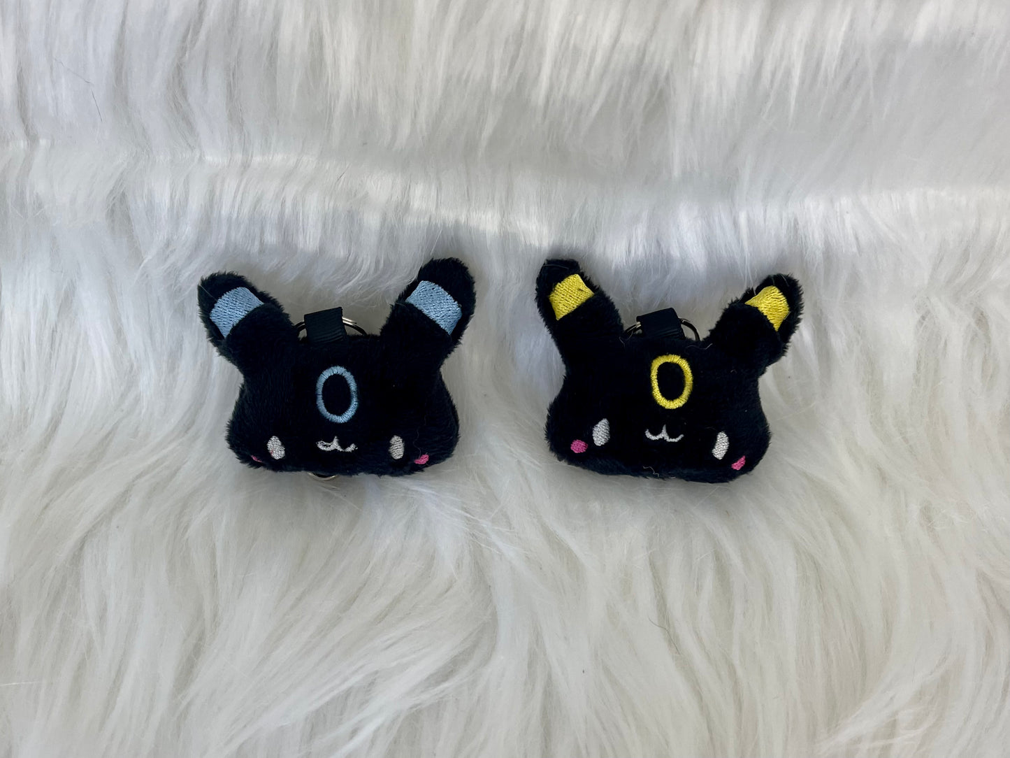 Dark Fox Plush Keychain, Shiny, Animal Monsters, Handmade Plushie Keychain, Made to Order