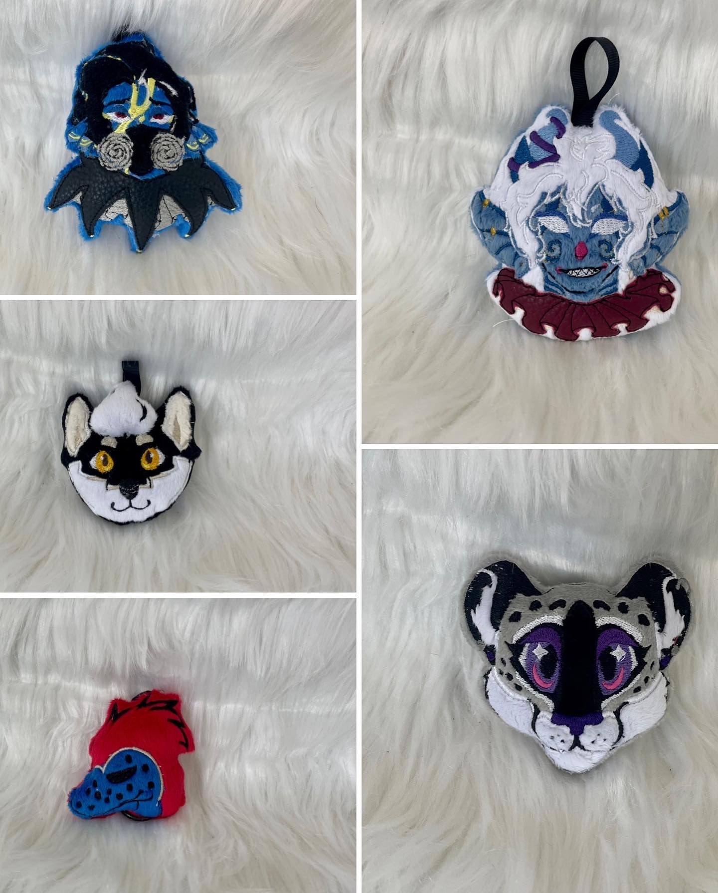 Fursona Plush Keychain, Furry Plush, Badge, Handmade Plushie Keychain, Made to Order, Custom