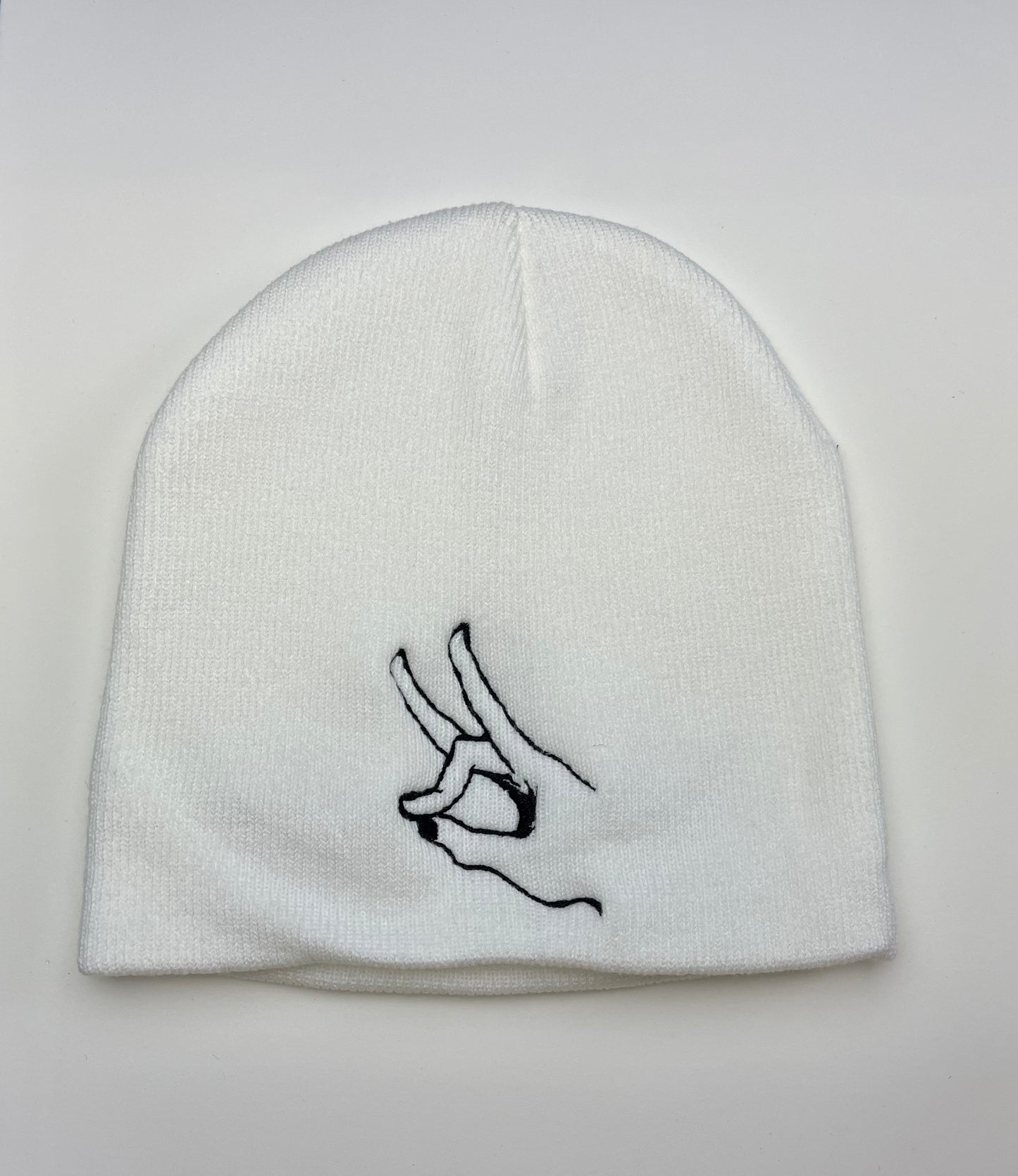 Embroidered Summoning Fox Demon Beanie, Thick Knit Slouch, Mythology, Anime Themed