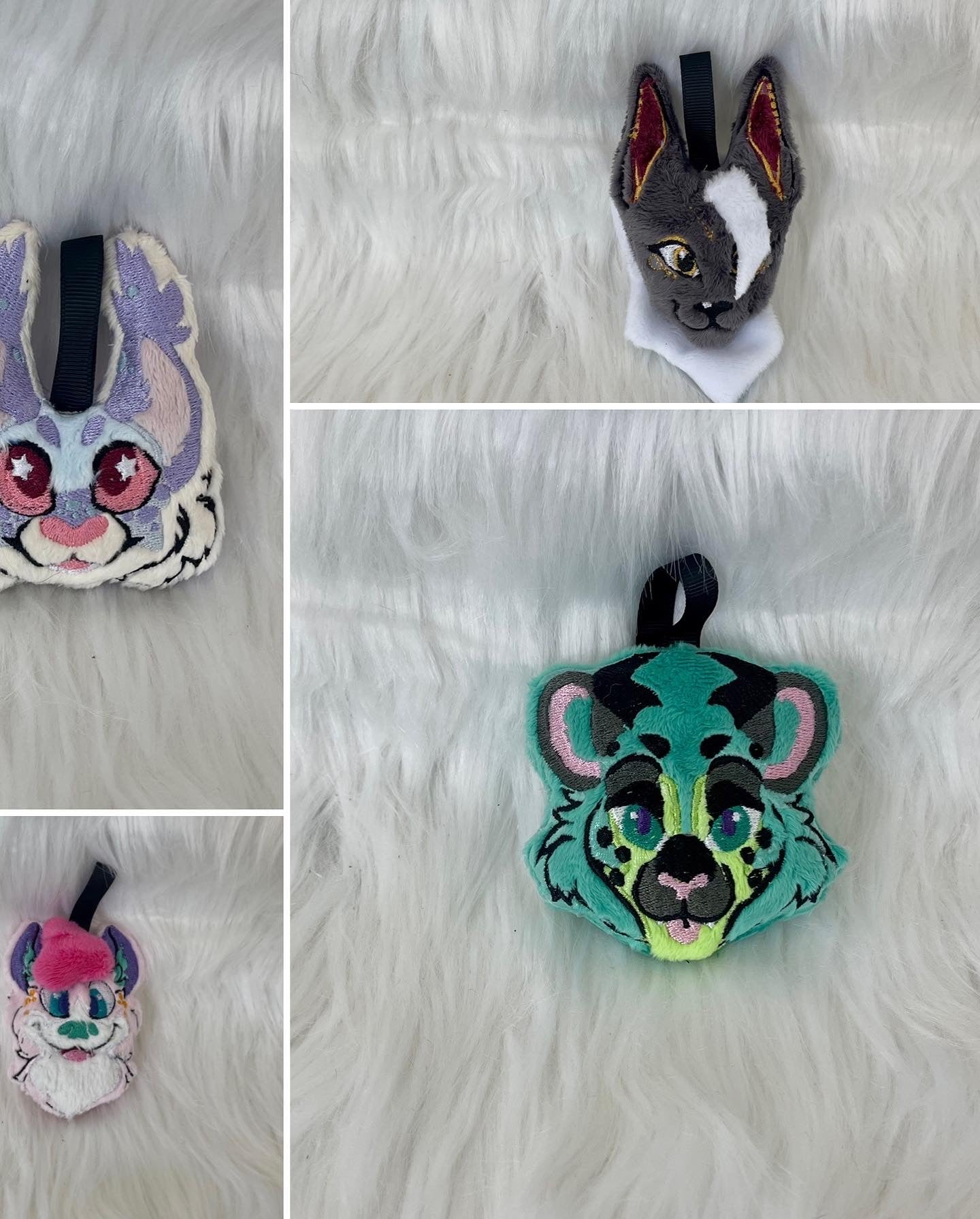 Fursona Plush Keychain, Furry Plush, Badge, Handmade Plushie Keychain, Made to Order, Custom