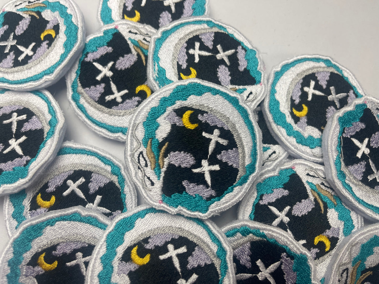 Sleepy River Dragon with Paper Birds Embroidered Pin with Butterfly Back, Anime Aesthetic, Handmade