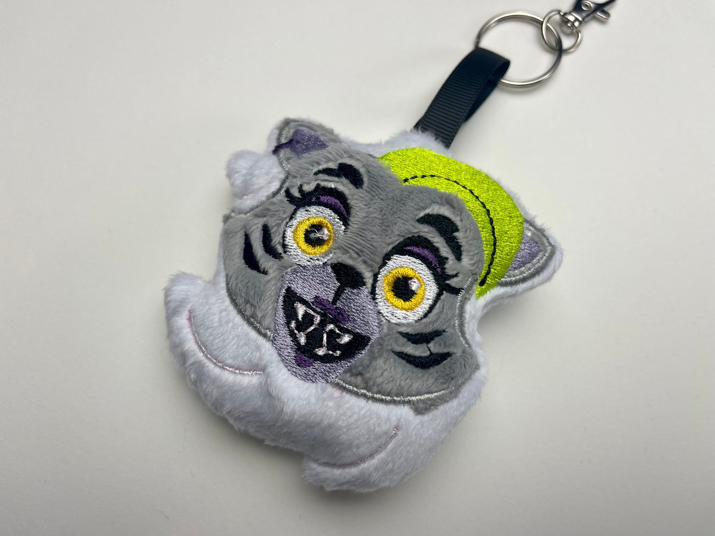 Punk Rock Wolf Plush Charm, Keytar Player, RockStarKeychain, Horror, Monsters, Handmade Plushie Keychain, Video Game Inspired, Made to Order
