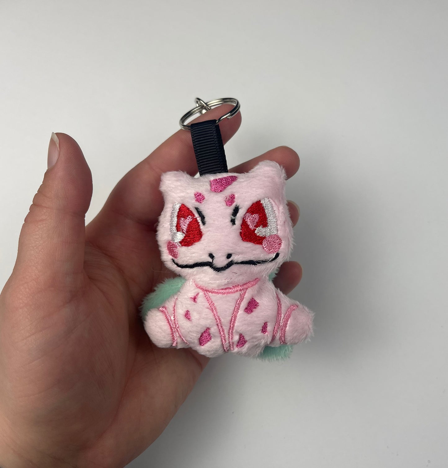 Sitting Flower Frog Plush Charm Keychain, Sakura, Blossom, Animal Monsters, Handmade Plushie Keychain, Made to Order