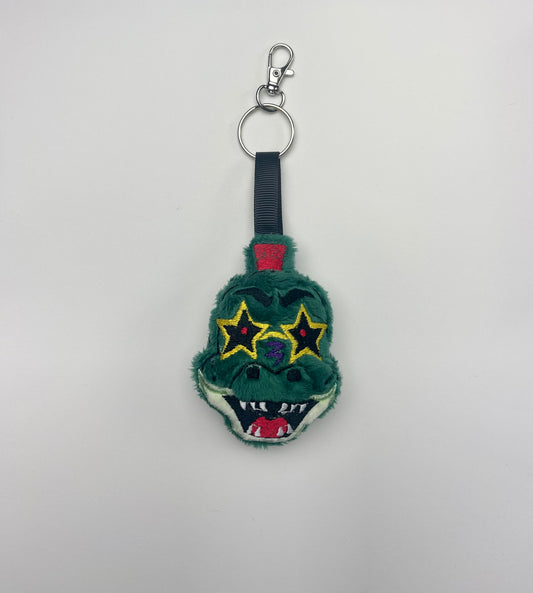 Punk Rock Gator Plush Charm, Bass Player, RockStar Keychain, Horror, Monsters, Handmade Plushie Keychain, Video Game Inspired, Made to Order