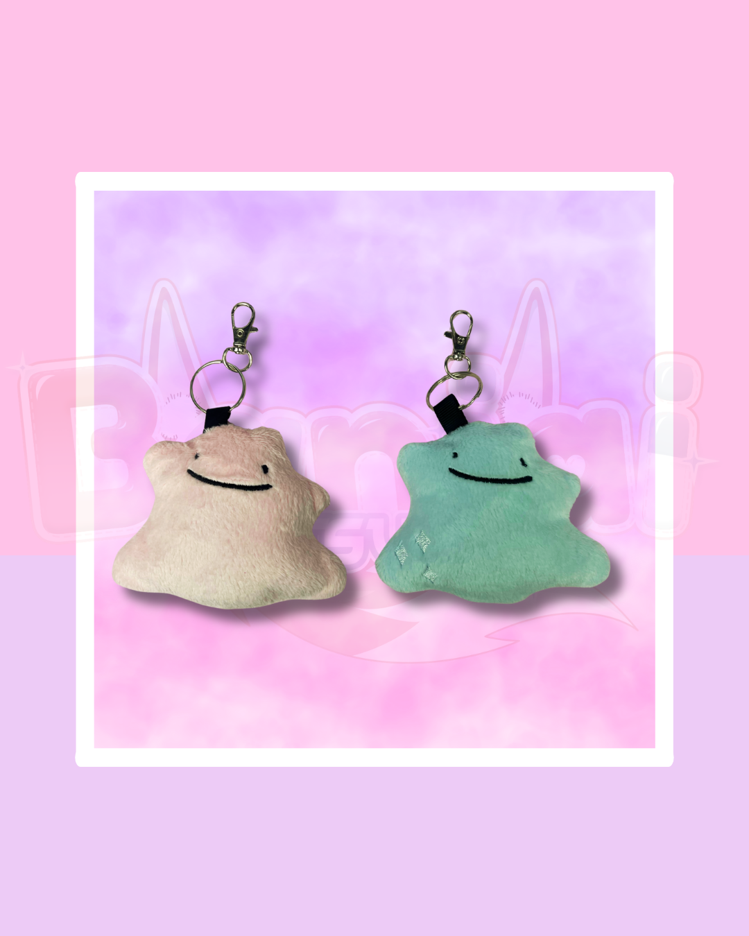 Ditto Plush Keychain Charm – BaniaiKitsune
