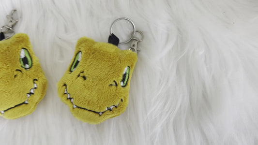 Digital Dino Plush Keychain, Digi Animal Monsters, Handmade Plushie Keychain, Made to Order.