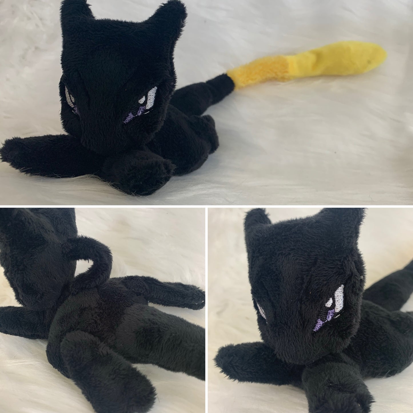 Angry MEW2, SPACE CAT Beanie Plushie, Poke inspired Plush, Shiny, Video Game Plush