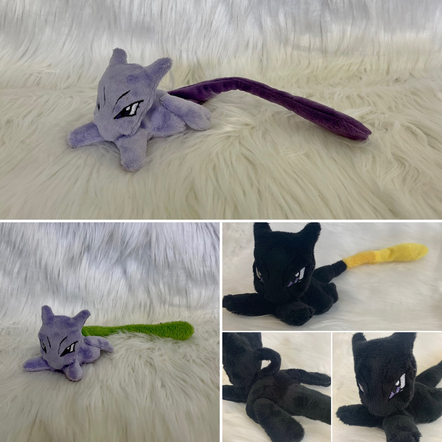 Angry MEW2, SPACE CAT Beanie Plushie, Poke inspired Plush, Shiny, Video Game Plush