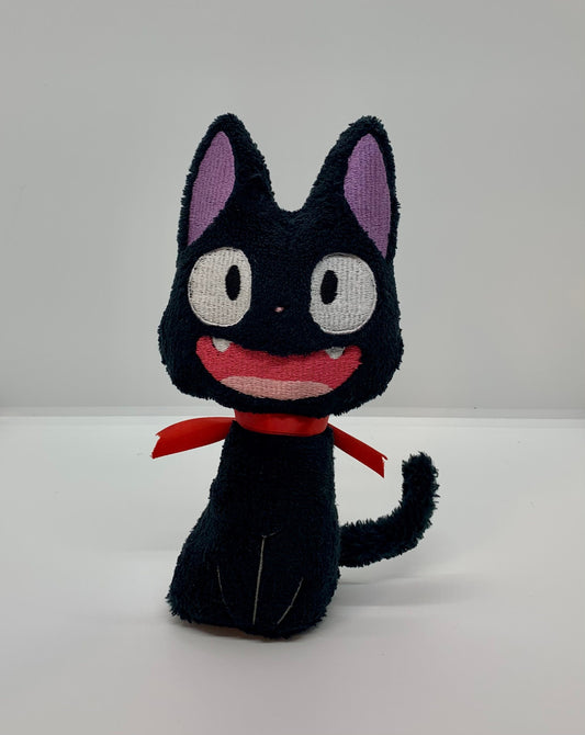 8’’ Black Cat Plushie, Cat Delivery Service, Handmade Minky Plush