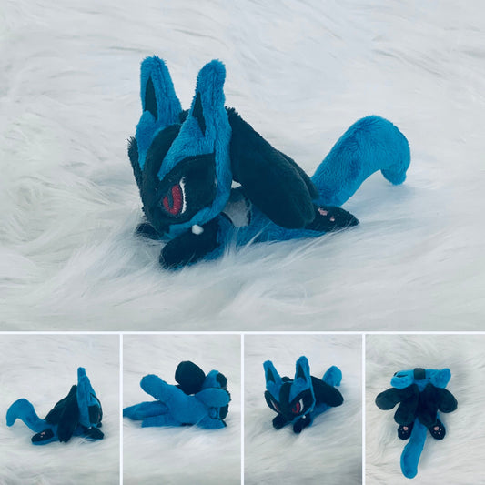 Feisty Fighting Dog Beanie Plushie, Poke inspired Plush, Shiny
