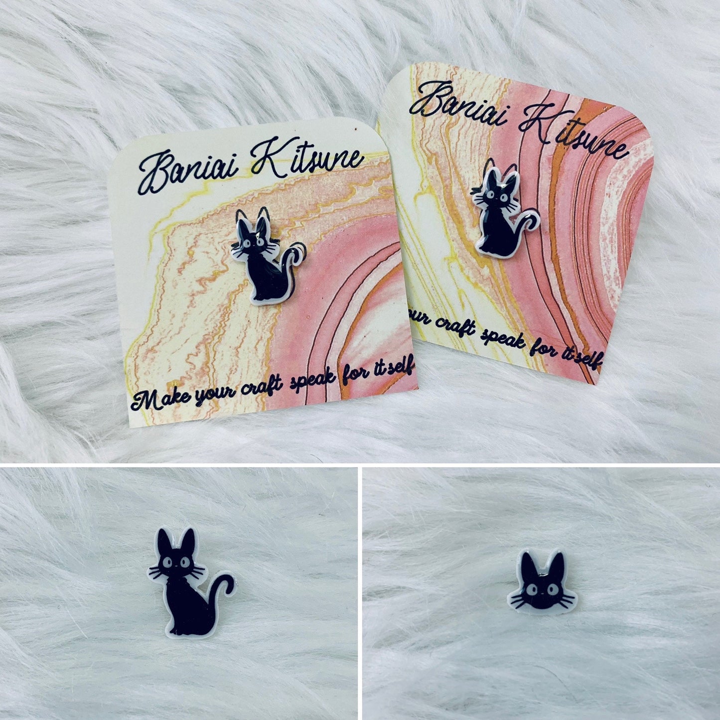 Black Cat Handmade Resin Pin