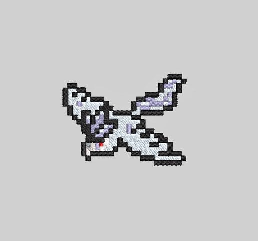 Ice Bird Iron-on Patch, Shiny, Video Game Inspired Pixel Embroidery