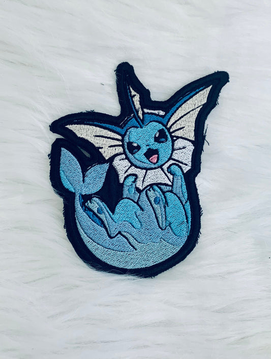 Water Fox Iron-on Patch, Animal Monster , Shiny, Anime Inspired Embroidery