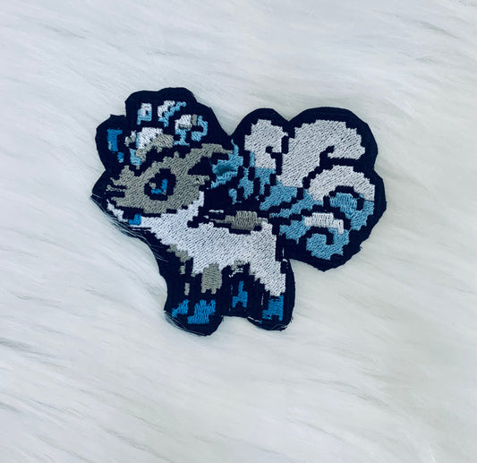 Snow Fox Iron-on Patch, Shiny, Video Game Inspired Pixel Embroidery