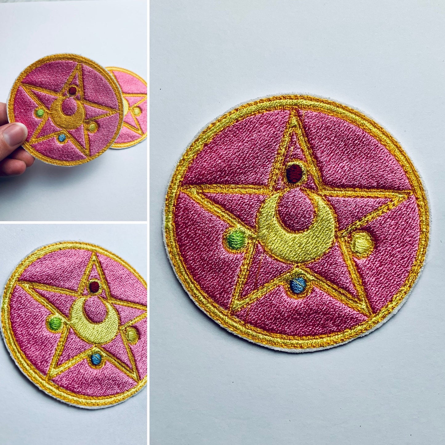 Crescent Star, Brooch, Iron-on Patch, Shiny, Anime Inspired Embroidery