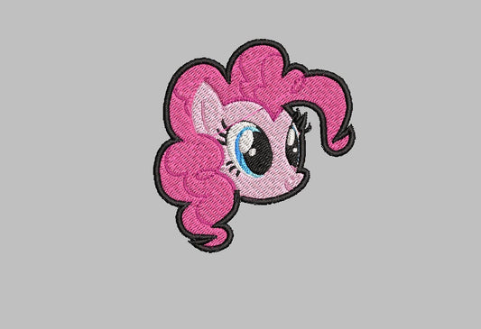 Pinkie Pie Iron-on Patch, My Little Pony Inspired Embroidery, Made to Order