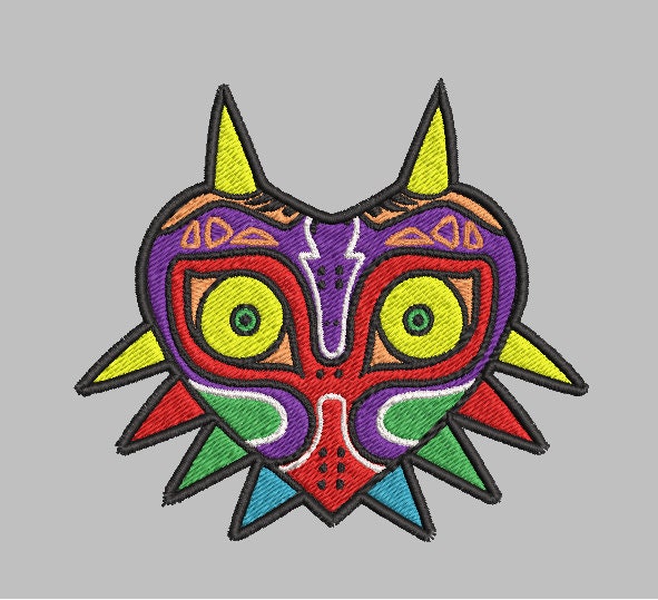 Evil Rainbow Mask Iron-on Patch, Princess, Video Game Inspired Embroidery