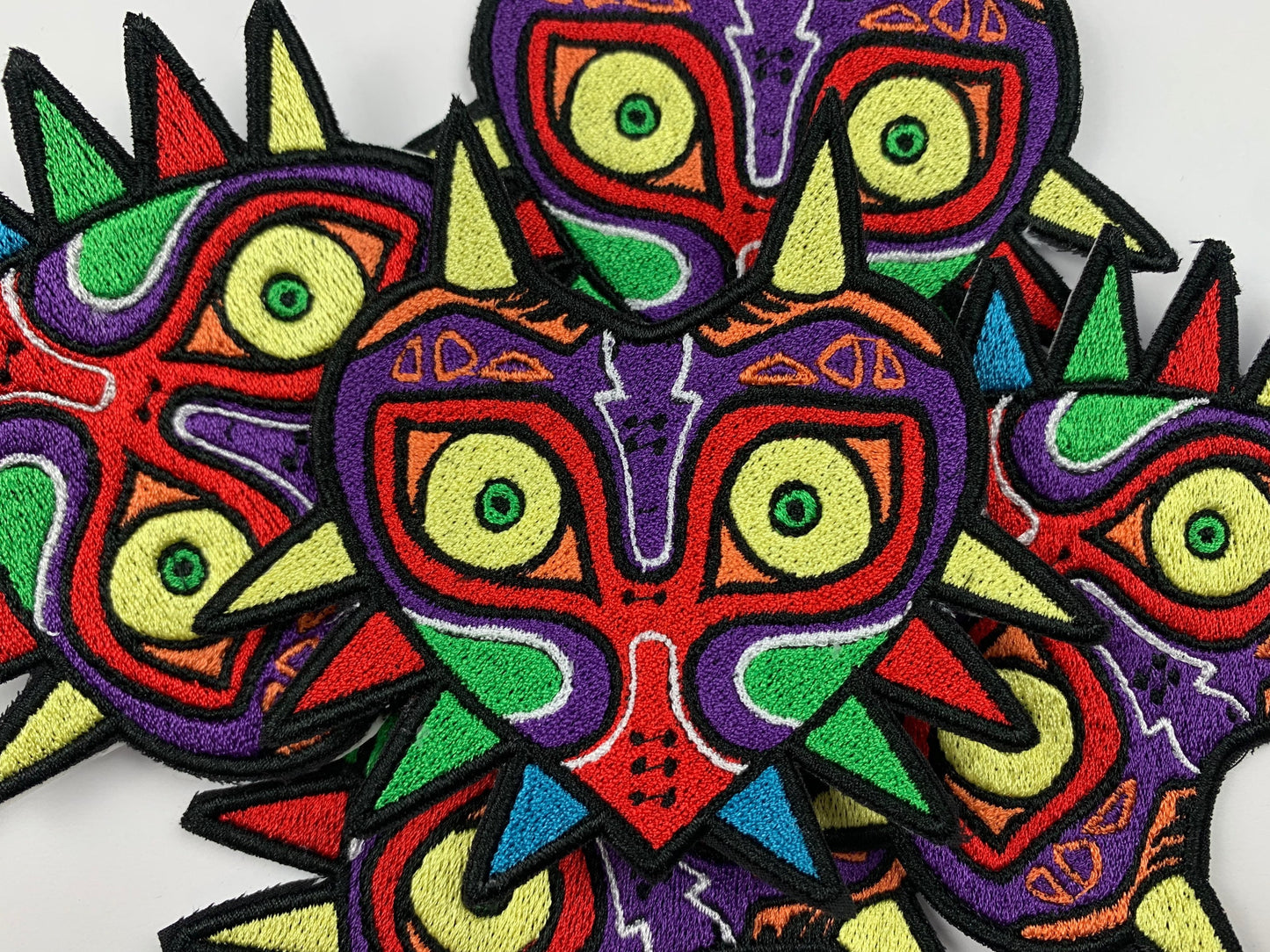 Evil Rainbow Mask Iron-on Patch, Princess, Video Game Inspired Embroidery