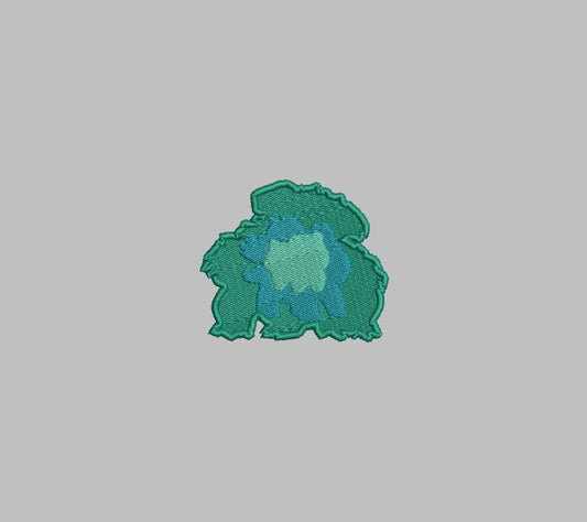 Grass Frog Evolution Line Iron-on Patch, Silhouette, Leaf, Anime, Animal Monster Inspired Embroidery