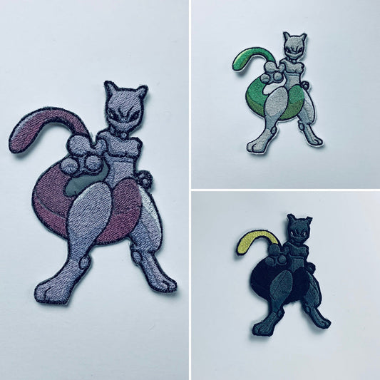Cat2 Iron-on Patch, Animal Monster, Shiny, Shadow, Video Game Inspired Embroidery