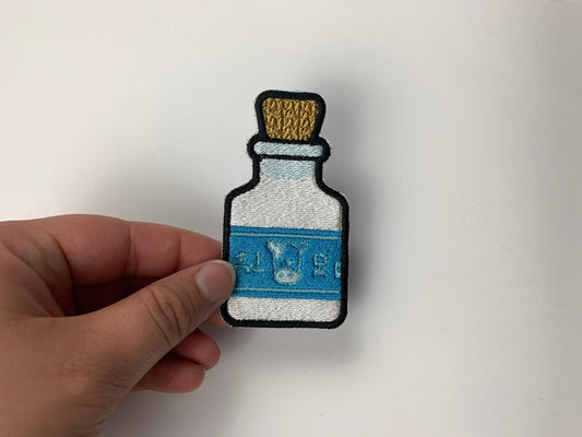 Video Game Milk Potion Iron-on Patch, Princess, Milk Bottle, Healing Potion, Video Game Inspired Embroidery