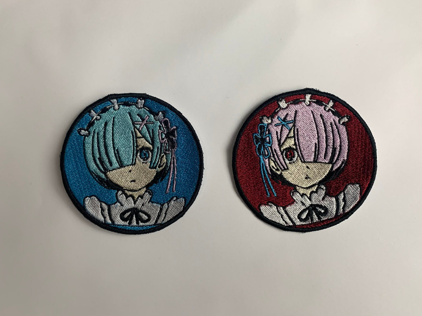 Anime Twins Demons Iron On Patch, Maid, Demon Lord, Sister, Anime Inspired Embroidery, Made to Order