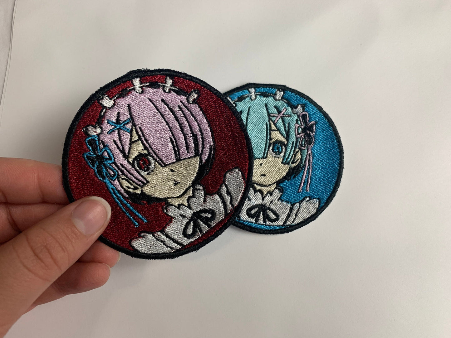 Anime Twins Demons Iron On Patch, Maid, Demon Lord, Sister, Anime Inspired Embroidery, Made to Order