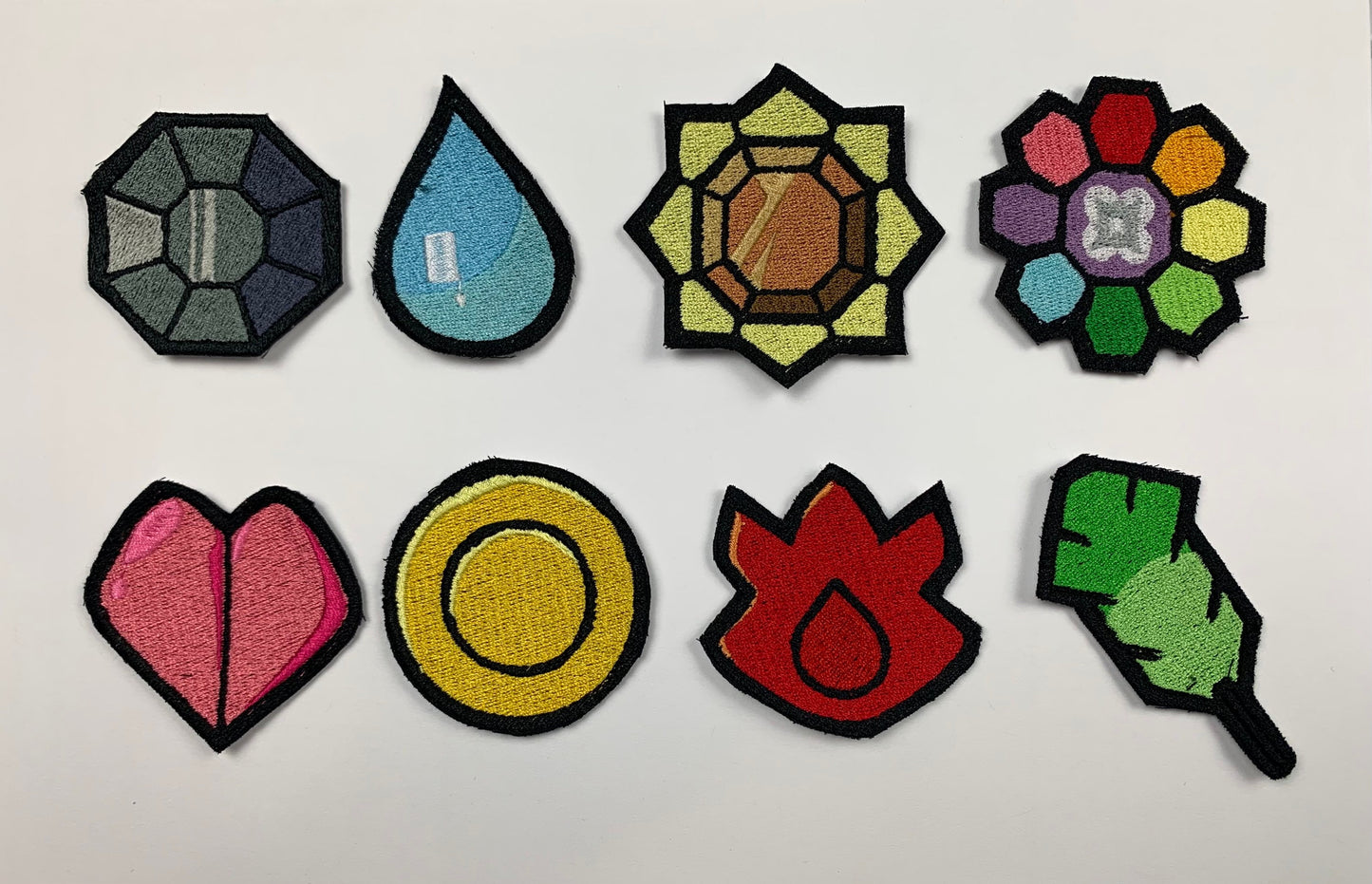 PokeGym Iron on Badges, Cosplay Patches Generation 1, Animal Monster, Anime Inspired Embroidery